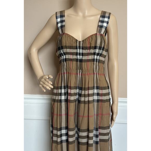 Burberry Delilah Women’s Toupe Brown Check Dress 4 US (38 Euro) 8099412 NWT $820 - Picture 2 of 14